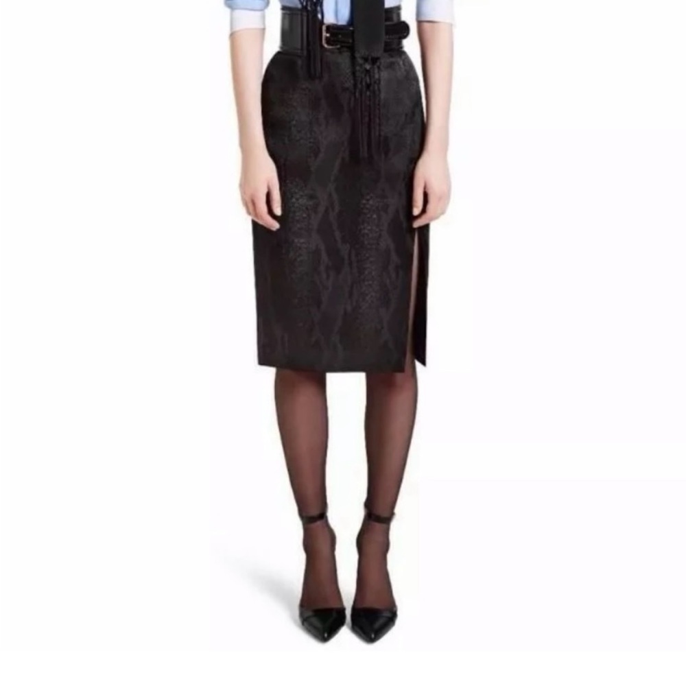 Altuzarra for Target Black Python Texture Pencil Skirt Slit Size 4